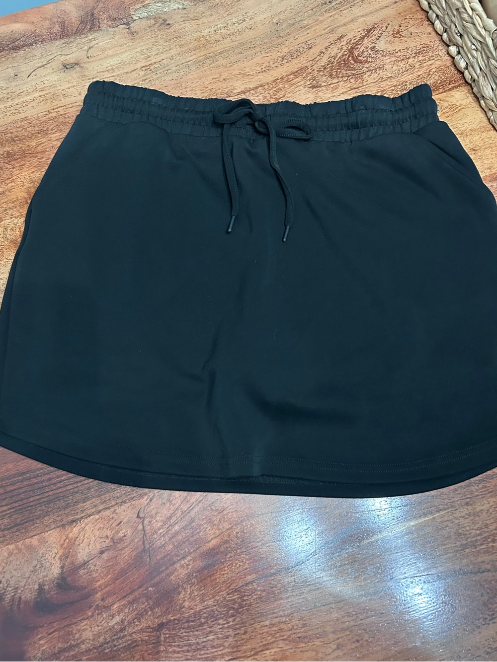 Black scuba knit skort